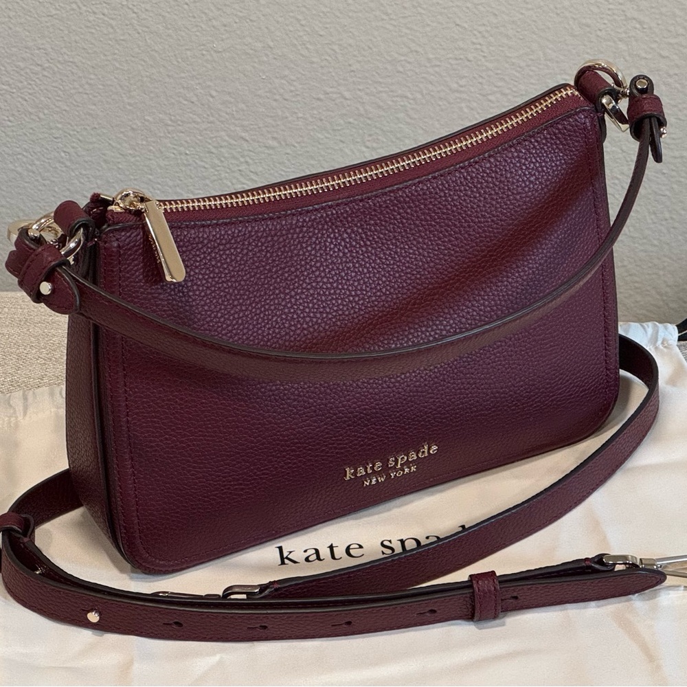 Kate Spade Hudson Medium Burgundy Crossbody Bag